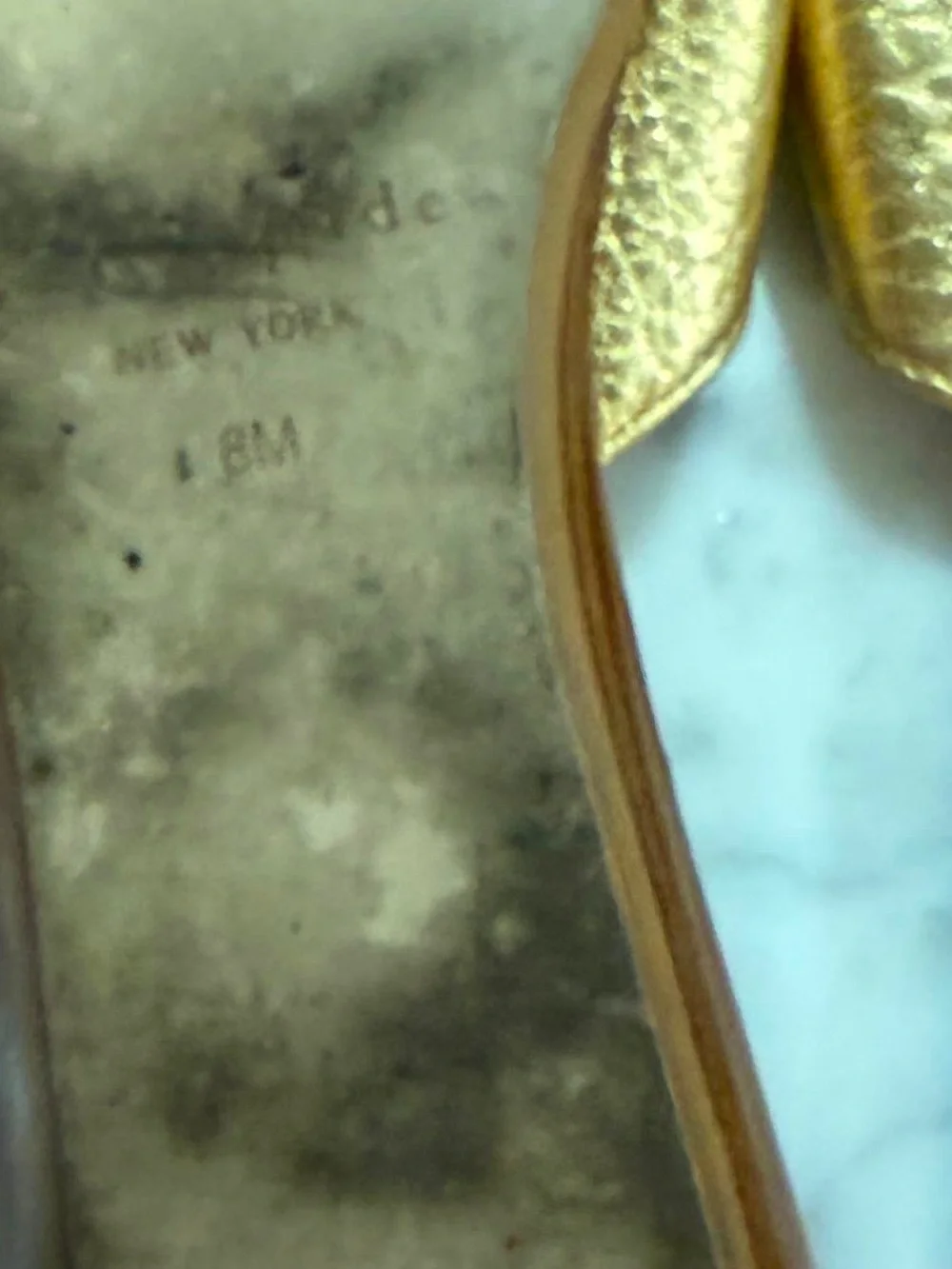 kate spade Metallic Gold Leather Toe-Loop Slide Sandals